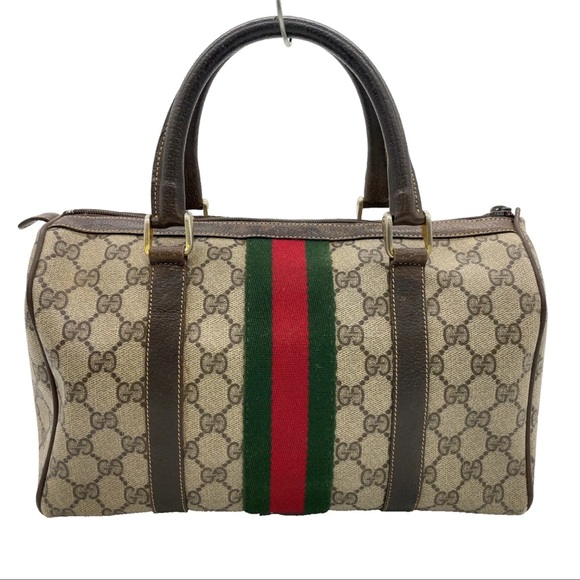 Auth Gucci GG Supreme Sherry Line
PVC Brown Mini Boston Bag - Picture 9 of 16